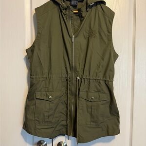 Charles River Olive Hooded Vest (Home Depot Logo)